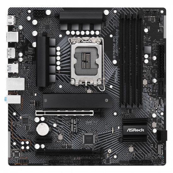 Материнская плата ASRock B760M PG Lightning/D4 (mATX, B760, 4хDDR4, 2хM.2, 3хPCIe, 1хHDMI, 1xDisplayPort)