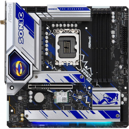 Материнская плата ASRock B760M PG Sonic WiFi (mATX, B760, 4xDDR5, 3хM.2, 2хPCIe, 1хHDMI, 1хDisplayPort)