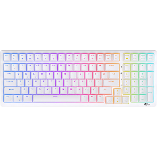 Клавиатура Royal Kludge RK98 White (USB/2.4 GHz/Bluetoth, RGB, Hot Swap, Red switch)