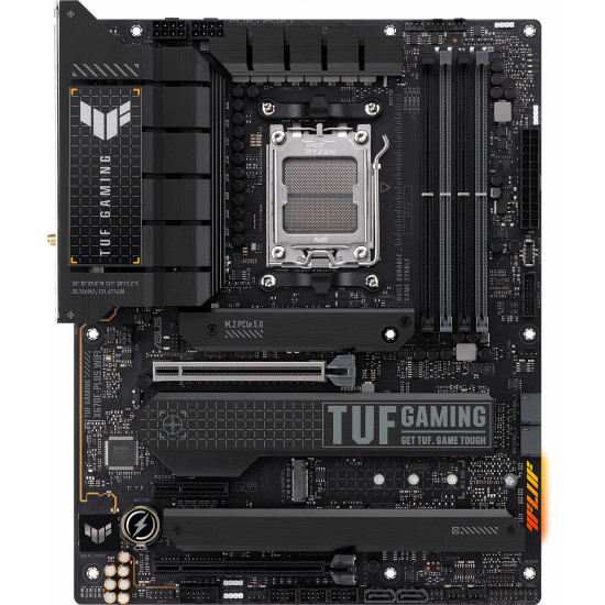 Материнская плата ASUS TUF GAMING X670E-PLUS WIFI (90MB1BK0-M0EAY0) (ATX, X670, 4xDDR5, 4xM.2, 3xPCIe, 1xHDMI, 1хDisplayPort, 10хUSB)
