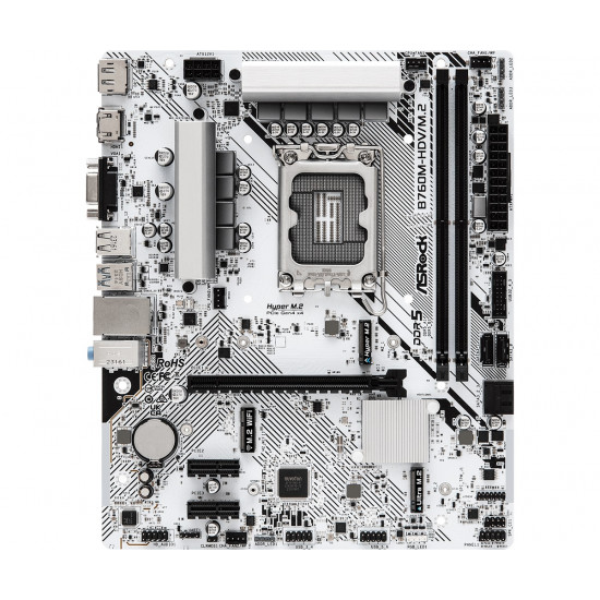 Материнская плата ASRock B760M-HDV/M.2 (mATX, B760, 2xDDR5, 1хM.2, 3хPCIe, 1хHDMI, 1хD-Sub, 1хDisplayPort)